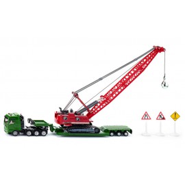Heavy haulage transporter with cable excavator and service