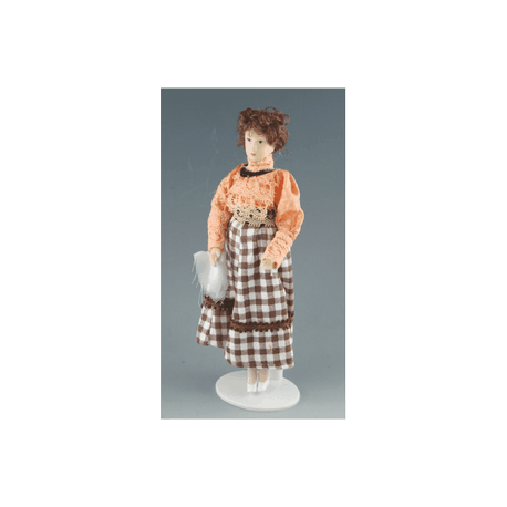 Woman in plaid skirt