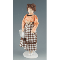 Woman in plaid skirt