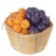 Plums and apricots in a basket