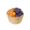 Plums and apricots in a basket