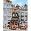 Clocktower with food kiosk