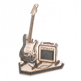 Medinė 3D elektrinės gitaros dėlionė