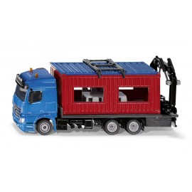 Truck with construction container